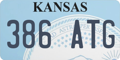 KS license plate 386ATG