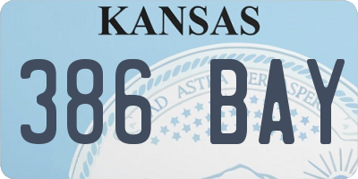 KS license plate 386BAY