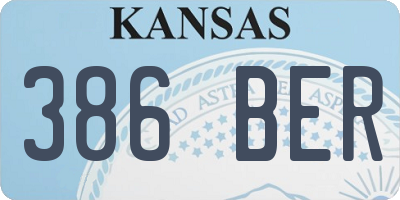 KS license plate 386BER