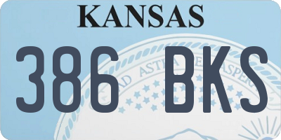KS license plate 386BKS