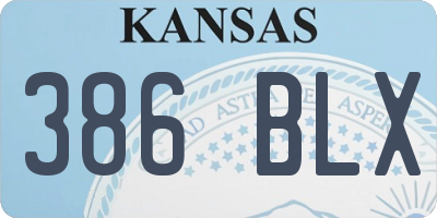KS license plate 386BLX