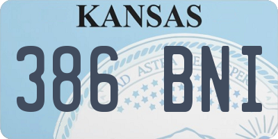 KS license plate 386BNI