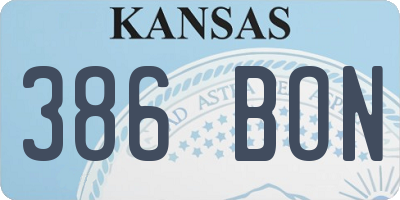KS license plate 386BON