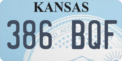 KS license plate 386BQF