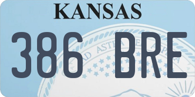 KS license plate 386BRE