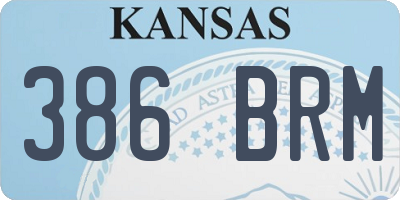 KS license plate 386BRM