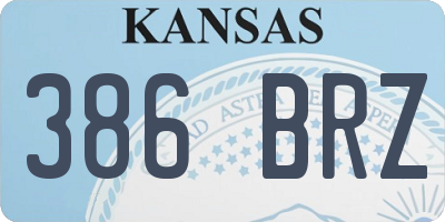 KS license plate 386BRZ