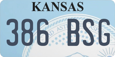 KS license plate 386BSG