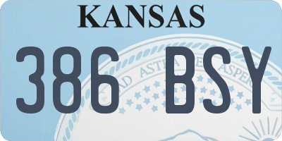 KS license plate 386BSY