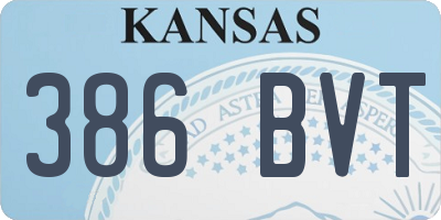 KS license plate 386BVT