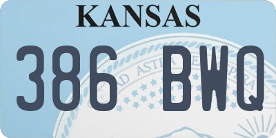 KS license plate 386BWQ