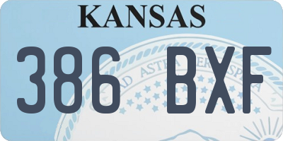 KS license plate 386BXF