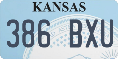 KS license plate 386BXU