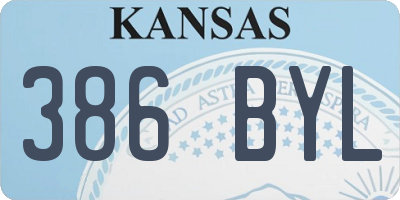 KS license plate 386BYL