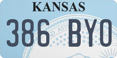 KS license plate 386BYO