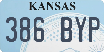 KS license plate 386BYP