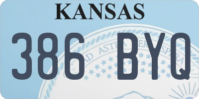 KS license plate 386BYQ