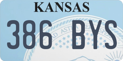 KS license plate 386BYS