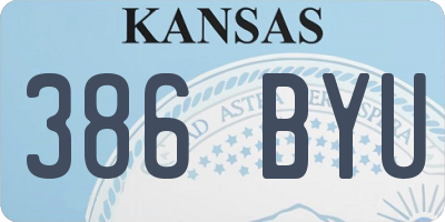 KS license plate 386BYU