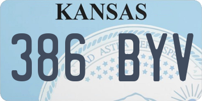 KS license plate 386BYV