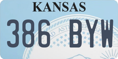 KS license plate 386BYW