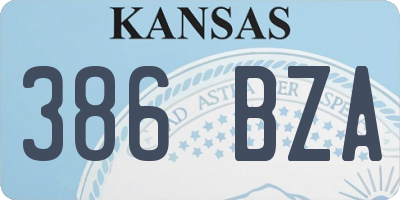 KS license plate 386BZA