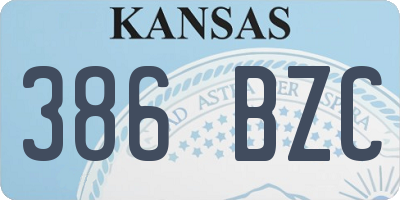 KS license plate 386BZC