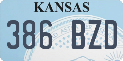 KS license plate 386BZD