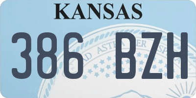 KS license plate 386BZH