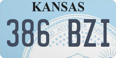 KS license plate 386BZI