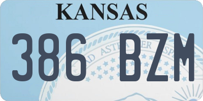 KS license plate 386BZM