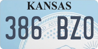 KS license plate 386BZO