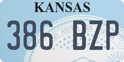 KS license plate 386BZP