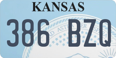 KS license plate 386BZQ