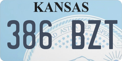 KS license plate 386BZT