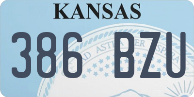 KS license plate 386BZU