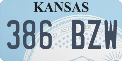 KS license plate 386BZW