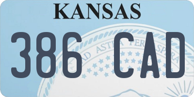 KS license plate 386CAD