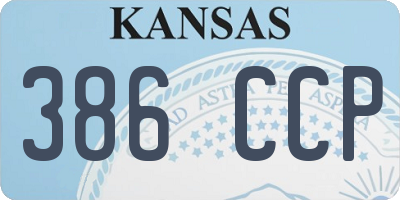 KS license plate 386CCP
