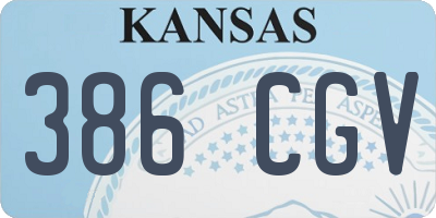 KS license plate 386CGV