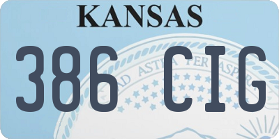 KS license plate 386CIG