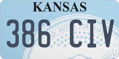 KS license plate 386CIV