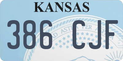KS license plate 386CJF