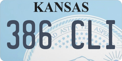 KS license plate 386CLI