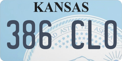 KS license plate 386CLO