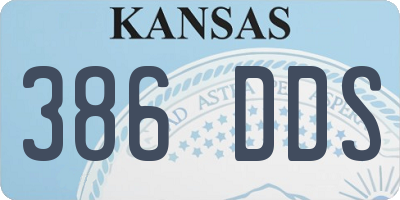 KS license plate 386DDS