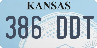 KS license plate 386DDT