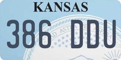 KS license plate 386DDU