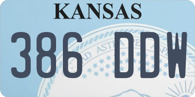 KS license plate 386DDW