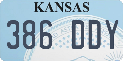 KS license plate 386DDY
